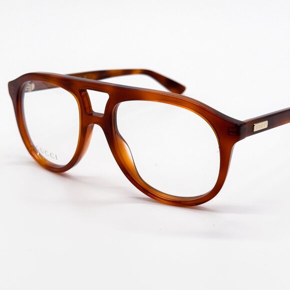 NEW GUCCI GG1320O 002 HAVANA PILOT UNISEX EYEGLASSES GUCCI - Picture 3 of 12